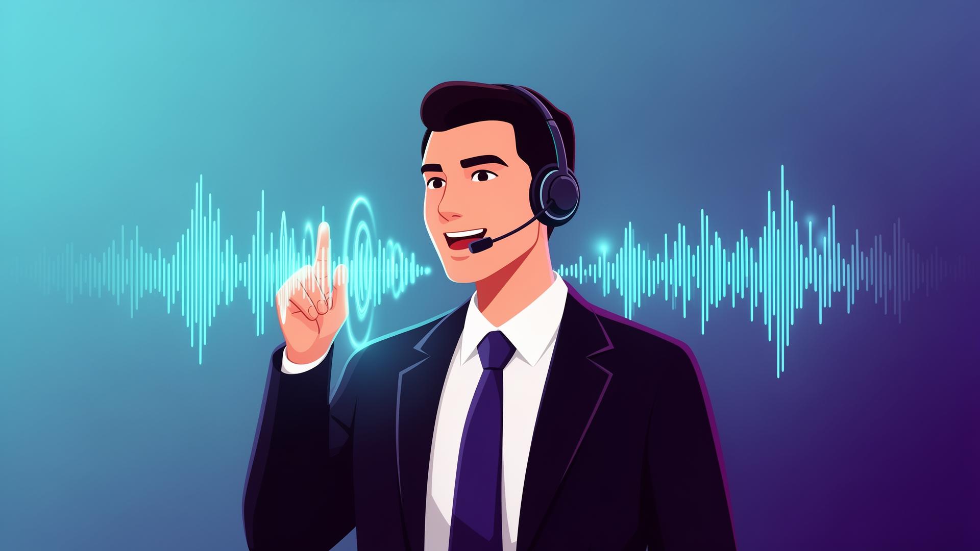 Commercial s'entraînant à la prise de recommandation avec un coach IA vocal